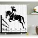 Zoomie Kids Lourdes Jockey Girl Jumping Single Shower Curtain Polyester | 84 H x 69 W in | Wayfair ZMIE2902 39391609