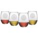 Susquehanna Glass Mandalas 4 Piece 21 oz. Crystal Stemless Wine Glass Set Crystal | 9 H x 3 W in | Wayfair WAY-9542-095-4