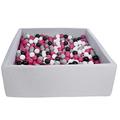 Soft Jersey Baby Kids Children Ball Pit with 900 Balls, Gift, 120x120 cm (Balls Colours: Black,White,Pink, Grey)