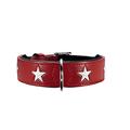 Hunter 60506 Hundehalsband Magic Star, vegetabil gegerbtes Leder, Größe 55, rot