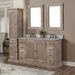 Gracie Oaks Eveny Double Bathroom Vanity Set w/ Linen Tower Stone in White | 35 H x 61 W x 22.5 D in | Wayfair 9E200DFE92DD48BFBE78DD44F131B802