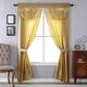 Regal Home Collections Amore Curtains 5-Piece Window Curtain Set - 54-Inch W x 84-Inch L Panels with Attached Valance and 2 Tiebacks - Bedroom Curtains and Living Room Curtains (Gold)