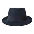 B&S Premium Doyle - Teardrop Fedora Hat - 100% Wool Felt - Crushable for Travel - Water Resistant - Unisex, Black, 60 (Large)