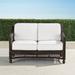 Hampton Loveseat in Black Walnut Finish - Resort Stripe Dove - Frontgate