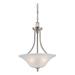 Nuvo Lighting 64147 - 3 Light Brushed Nickel Frosted Glass Shade Pendant Light Fixture (Surrey - 3 Light Pendant Fixture w/ Frosted Glass)