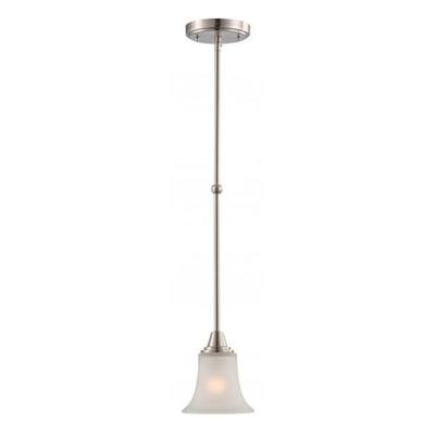 Nuvo Lighting 64148 - 1 Light Brushed Nickel Frosted Glass Shade Mini Pendant Light Fixture (Surrey - 1 Light Mini Pendant w/ Frosted Glass)