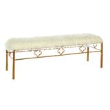 ellahome Campbell Bench Fur/Upholstered in Brown/Gray/White | 20 H x 60 W x 18 D in | Wayfair BH22GGC03F1