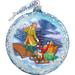 G Debrekht Holiday Splendor Palekh Family Scenic Glass Ornament Glass in Blue/Brown | 3.5 H x 3 W x 1 D in | Wayfair 744-036