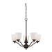 Nuvo Lighting 65135 - 5 Light Prairie Bronze Frosted Glass Shades Chandelier Light Fixture (Patton - 5 Light Chandelier (Arms Up) w/ Frosted Glass)