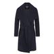 De la Creme - Navy Blue Women`s Winter Wool Cashmere Wrap Coat with Large Collar Size 14