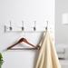 Charlton Home® Eure Pill Top Wall Mounted Coat Rack Wood/Metal in Brown/Gray/White | 6 H x 24 W x 3.1 D in | Wayfair