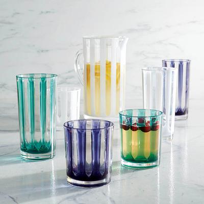 Riviera Striped Acrylic Drinkware - Teal, Teal Dou...