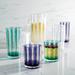 Riviera Striped Acrylic Drinkware - Blue, Blue Double Old-fashioned, Set of Six - Frontgate