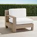 St. Kitts Left-facing Chair in Weathered Teak with Cushions - Custom Sunbrella Rain, Special Order, Rain Air Blue - Frontgate