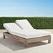 St. Kitts Double Chaise in Weathered Teak with Cushions - Rain Sailcloth Sailor - Frontgate