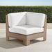 St. Kitts Corner Chair in Weathered Teak with Cushions - Custom Sunbrella Rain, Special Order, Rain Resort Stripe Cobalt - Frontgate