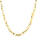 Yellow Gold Filled Solid Figaro Chain Necklace, 3.2 mm, 30"