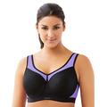 Glamorise Women's High Impact Underwire Sport Bra Wired Full Coverage Bra, Black (Black/Purple), 32F