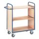 ROLLCART Etagenwagen mit 2 Wänden 100x50 cm Holz-Ladefläche blau, 118x107x50 cm