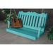 Red Barrel Studio® Nettie Porch Swing Plastic in Blue | 27 H x 62 W x 27 D in | Wayfair 41360878892F42B589D901CD678BCB6D