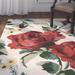 White 60 x 0.63 in Indoor Area Rug - Martha Stewart Rugs Rose Chintz Floral Tufted Wool Shortbread Area Rug Wool | 60 W x 0.63 D in | Wayfair