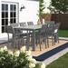 Wade Logan® Ammelie 9 Piece Outdoor Dining Set Metal in Gray | 33.5 H x 86.5 W x 39.5 D in | Wayfair E1F9376A7B8A44C3B6CB3ECF13D81889