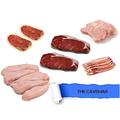 The Caveman Pack, Grass Fed Fresh Meat Pack. Includes Chicken, Turkey, Lamb Steaks, Sirloin Steaks & Bacon