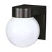 Nuvo Lighting 77140 - 1 Light Black White Glass Globe Wall Light Fixture (1 Light - 8" - Utility, Wall Mount - With White Glass Globe)