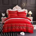 USTIDE Red Boho Duvet Cover Set Bohemian Bedding Set 100% Cotton Bedding King Size
