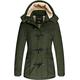 Wantdo Women's Winter Warm Fleece Coat Outdoor Windproof Outerwear Jackets Classic Cotton Hoodie Jacket Casual Ladies Jacket Army Green L