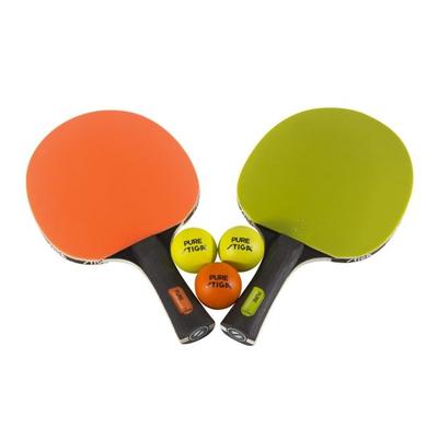 "Stiga Pure Color Advance Table Tennis Bat 2 Player Set Orange & Green T159401"