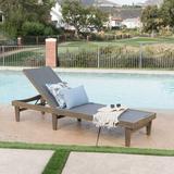 Millwood Pines Gunnarr 78.25" Long Reclining Acacia Single Chaise Lounge Wood/Solid Wood in Gray | 31.5 H x 24 W x 78.25 D in | Outdoor Furniture | Wayfair