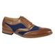 Goor Gatsby Mens Designer Brogue Tan Brown with Blue Insert Mens Shoes (9 UK, Tan Blue)