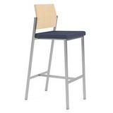 Avon Bar Height Cafe Stool w/ Plywood Back & Upholstered Seat in Upgrade Fabric or