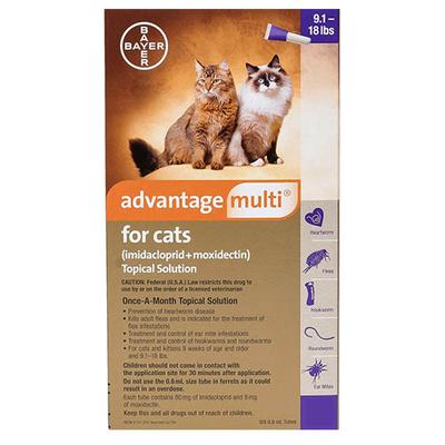 Advantage Multi For Cats Over 4kg (Over 10lbs) Purple 6 Pack