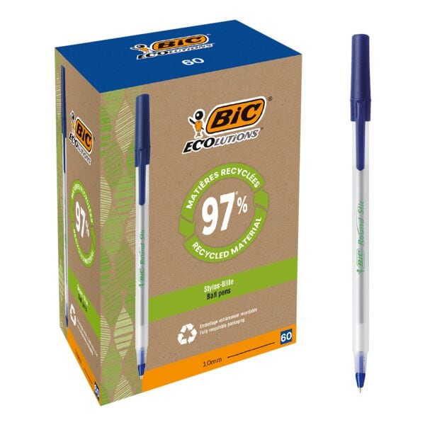 BIC 60er-Pack Kugelschreiber »Round Stic« blau Image