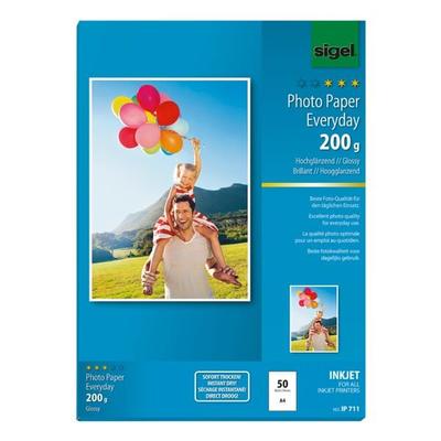 Sigel Foto Inkjet-Papier »Everyday Plus« IP711 A4 200 g/m² 50 Blatt weiß
