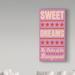 Trademark Fine Art 'Sweet Dreams' Textual Art on Wrapped Canvas in White | 47 H x 24 W x 2 D in | Wayfair ALI30746-C2447GG