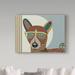 Trademark Fine Art 'Basenji Dog' Graphic Art Print on Wrapped Canvas Metal in Brown/Gray/Green | 24 H x 32 W x 2 D in | Wayfair ALI30973-C2432GG