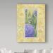 Trademark Fine Art 'Blue Flowers' Graphic Art Print on Wrapped Canvas in Green/Indigo/Yellow | 24 H x 18 W x 2 D in | Wayfair ALI31239-C1824GG
