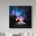 Trademark Fine Art 'Evening Wonder' Graphic Art Print on Wrapped Canvas in Black/Blue/Indigo | 24 H x 24 W x 2 D in | Wayfair ALI30836-C2424GG