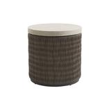 Tommy Bahama Outdoor Cypress Point Ocean Terrace Round End Table Stone/Concrete/Wicker/Rattan in Brown/Gray | 23 H x 22.5 W x 22.5 D in | Wayfair