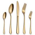 Berglander Stainless Steel Cutlery Set 30 Piece with Titanium Gold Plated, Golden Color Flatware Set, Silverware, Cutlery Set Service for 6 (30pcs)