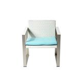 Rosecliff Heights CHSTR Patio Sofa w/ Cushions All - Weather Wicker/Metal in Blue | 30 H x 28 W x 26 D in | Wayfair ROHE8951 48216754