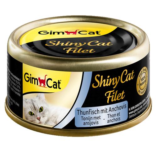 24 x 70g ShinyCat Filet - 2 Sorten GimCat Katzenfutter nass