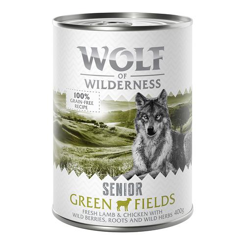 24 x 400g Senior Green Fields Lamm Wolf of Wilderness Hundefutter nass