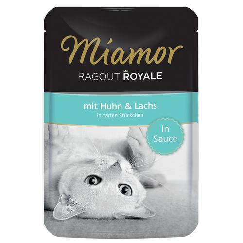 22 x 100g Ragout Royale Huhn & Lachs Soße Miamor Katzenfutter nass