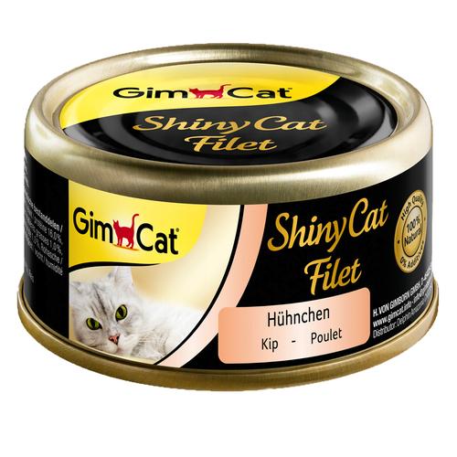 24 x 70g ShinyCat Filet - 2 Sorten GimCat Katzenfutter nass