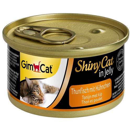 12 x 70g ShinyCat Jelly Thunfisch & Hühnchen GimCat Katzenfutter nass