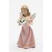 August Grove® Grisby Angel in a Dress Figurine Porcelain/Ceramic in Brown/Pink | 5.38 H x 2.25 W x 2.38 D in | Wayfair